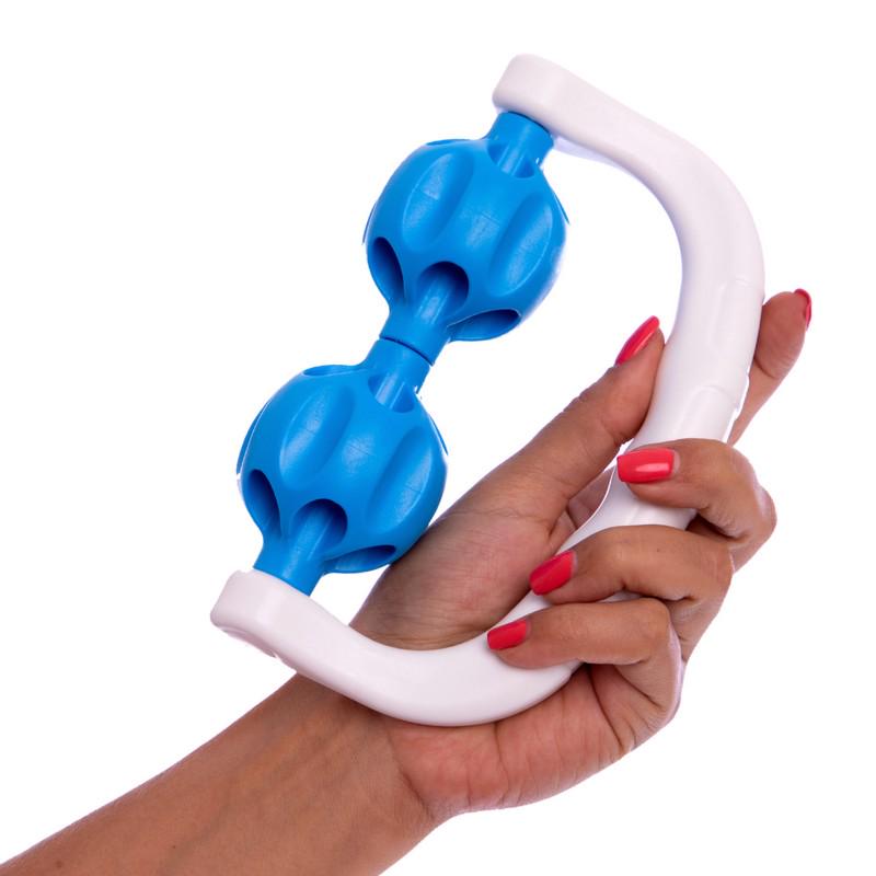 Массажер-ручной роликовый 2 массажера Zelart PRO-SUPRA Massage Roller MS-02 Голубой/Белый (DR005110) - фото 4