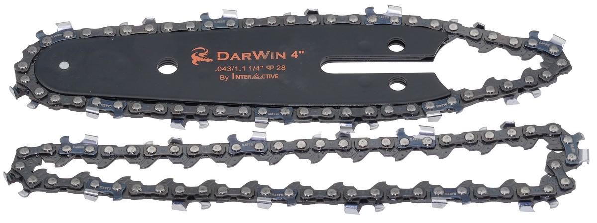 Шина и цепь DarWin 4" 100 мм паз 043 1/1 мм шаг 1/4 28 звеньев