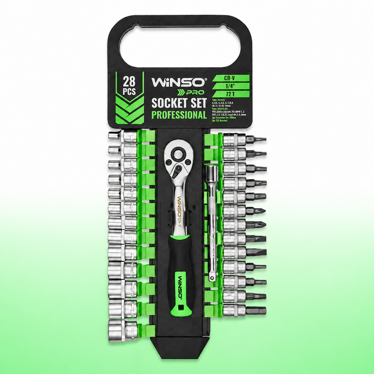Набір торцевих головок і біт WINSO PRO 1/4" 28 пр. (wns904028)