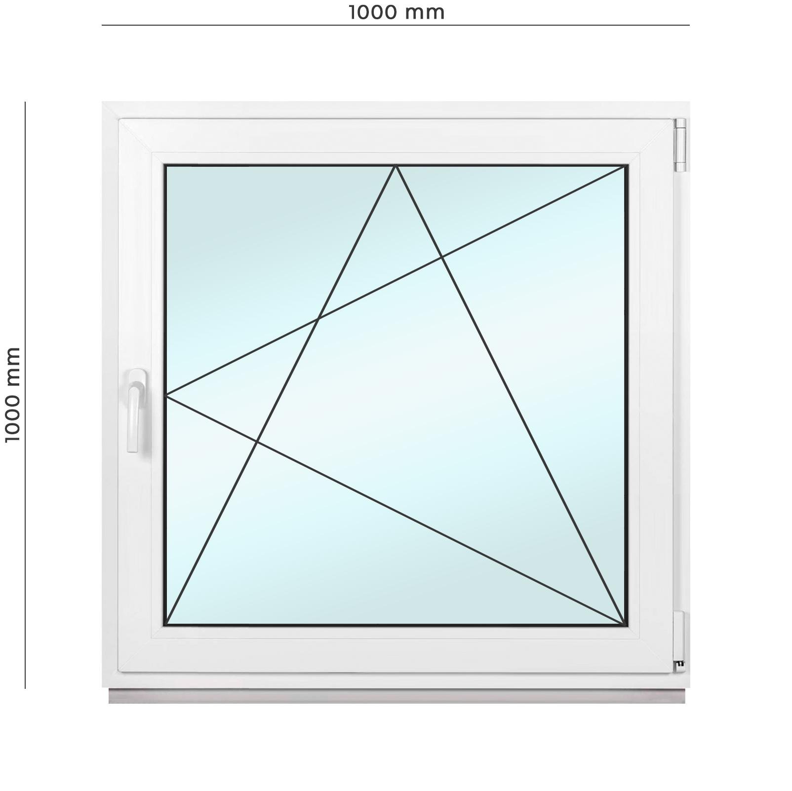 Окно металлопластиковое Framex поворотно-откидное с правым открытием 1000х1000 мм Белый - фото 2