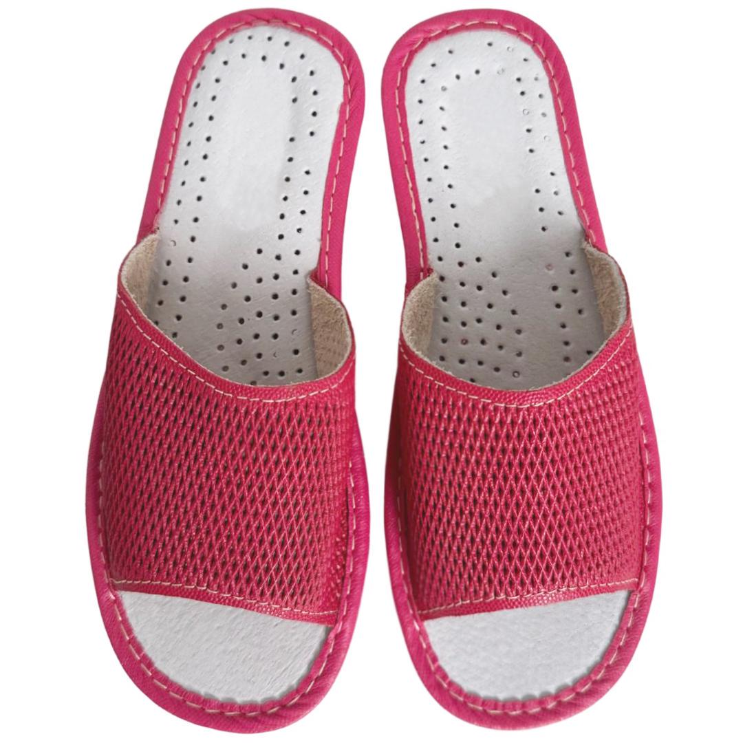 Домашние тапочки женские из натуральной кожи р. 39 Розовый (2632328794)