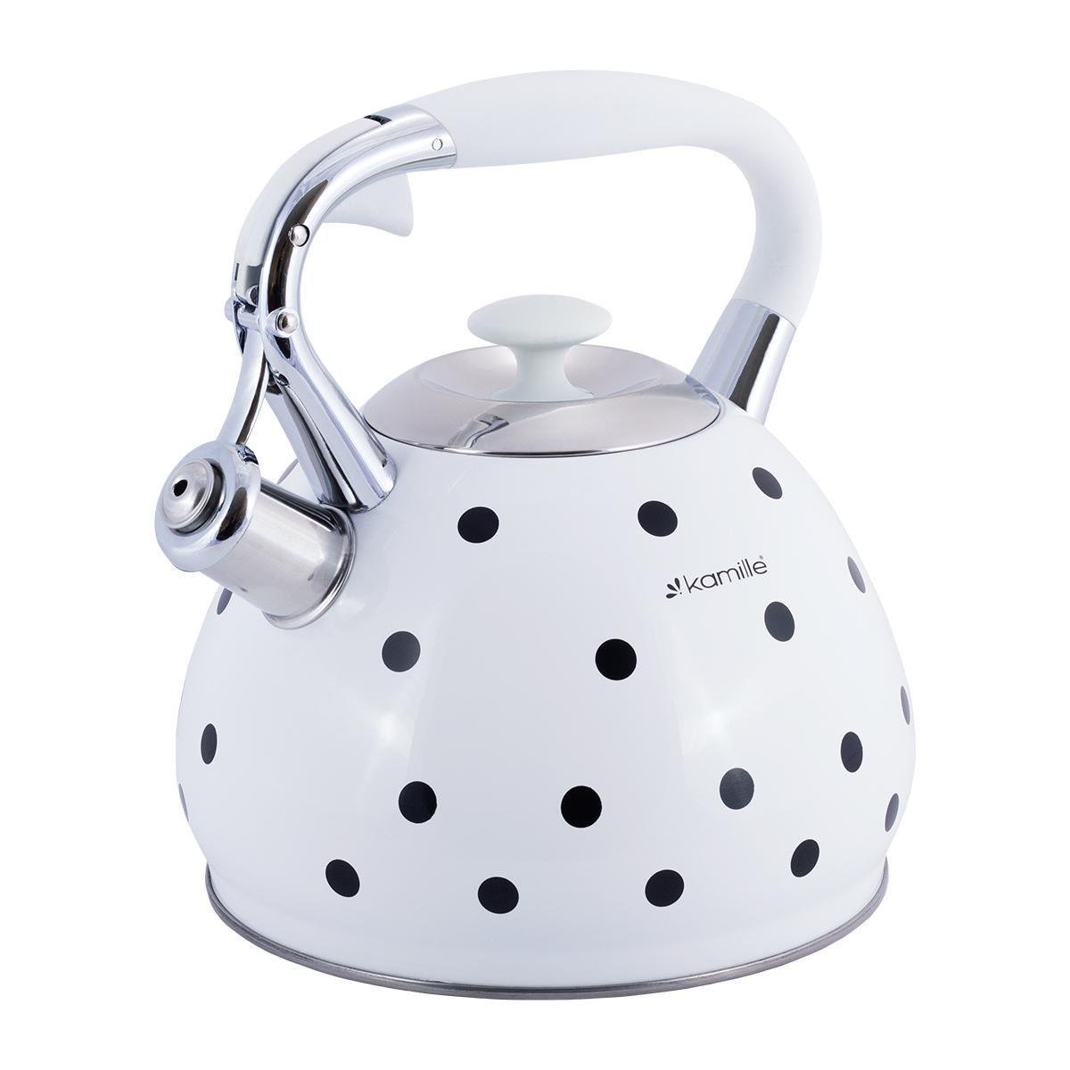 Чайник Kamille з свистком 3 л Білий (13126126) - фото 4