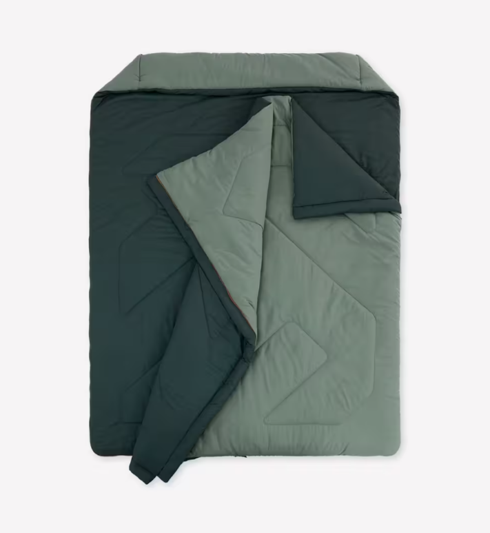 Мішок спальний Quechua для кемпінгу двомісний 215 x 160 см Зелений