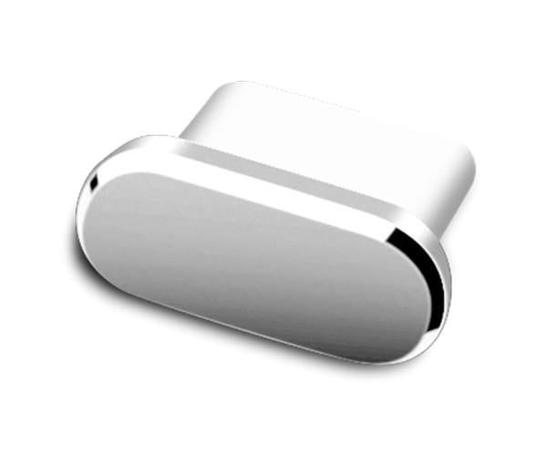 Заглушка металлическая Type-C на смартфон для защиты от грязи и пыли Серебряный