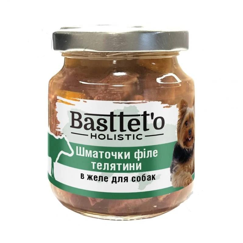 Корм вологий для собак Bastteto шматочки філе телятини в желе с/б 130 г (2882360986)