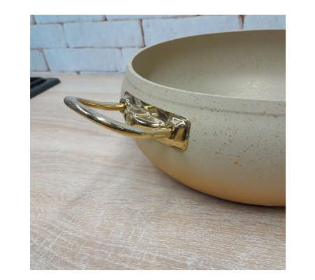 Каструля для газу та індукціі OMS з кришкою та антипригарним покриттям 2,5 л Cream (30485751) - фото 3 Каструля для газу та індукціі OMS з кришкою та антипригарним покриттям 2,5 л Cream (30485751) - фото 3