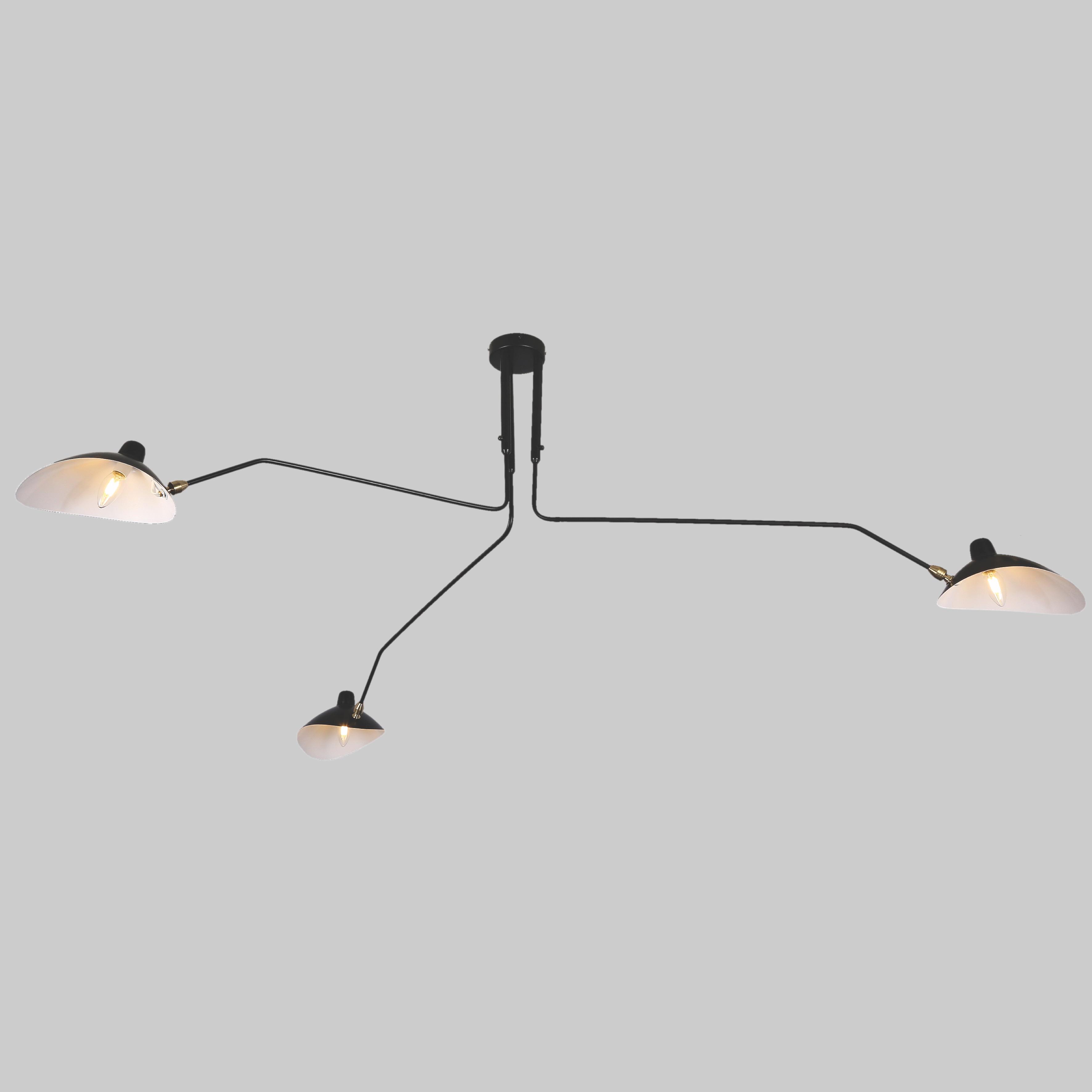 Люстра на 3 лампы Меркурий Черный (56-PR5515-3 BK)