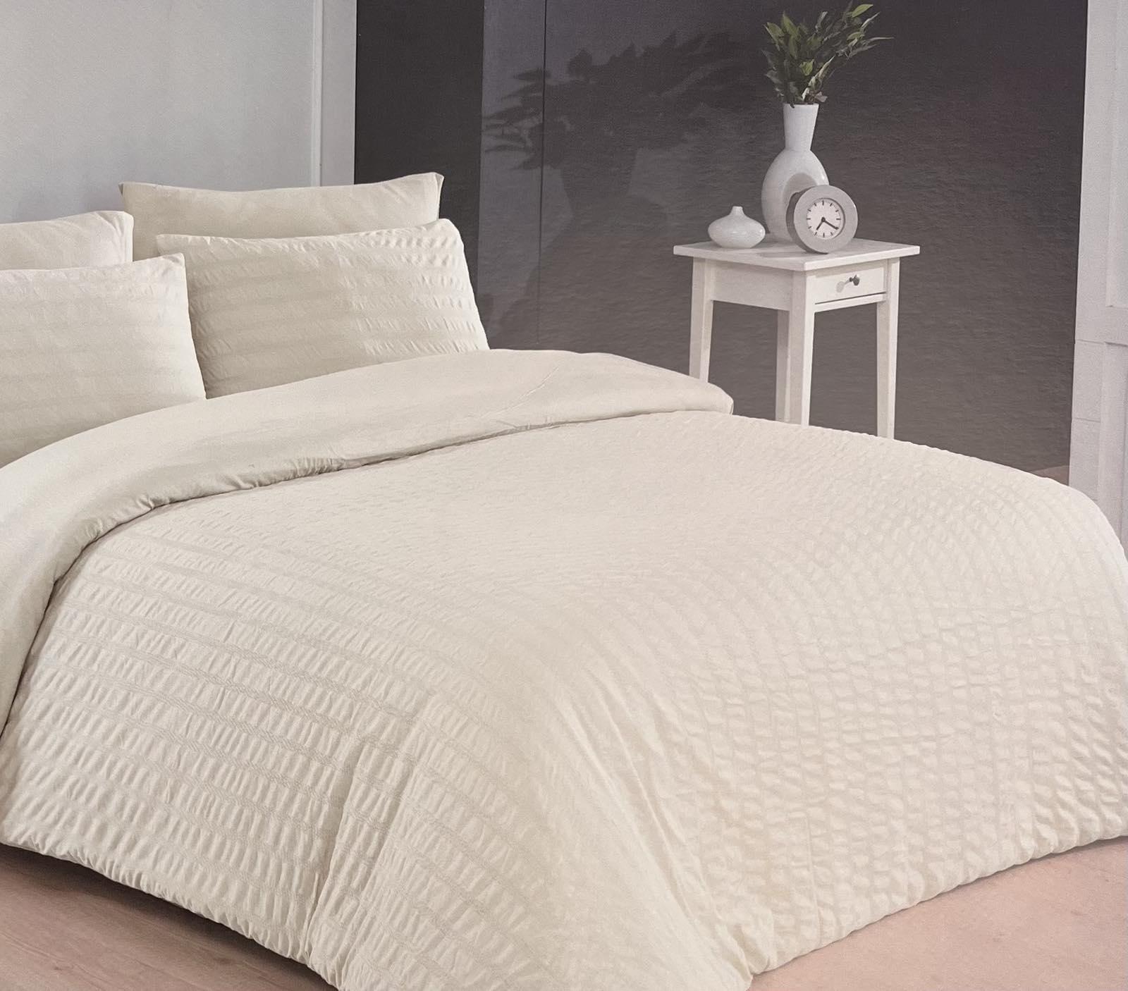 Комплект постельного белья Maison D'or Elissa Natural трикотаж-страйп 200х220 см Ecru (CN25959)