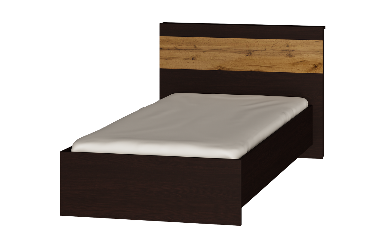 Кровать односпальная Эверест Соната-900 90х200 см Венге темный/Дуб крафт золотой (EVR-2112)