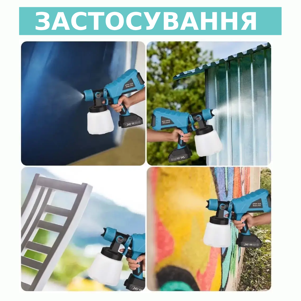 Краскопульт аккумуляторный с 2 акб 800 мл (04999) - фото 4