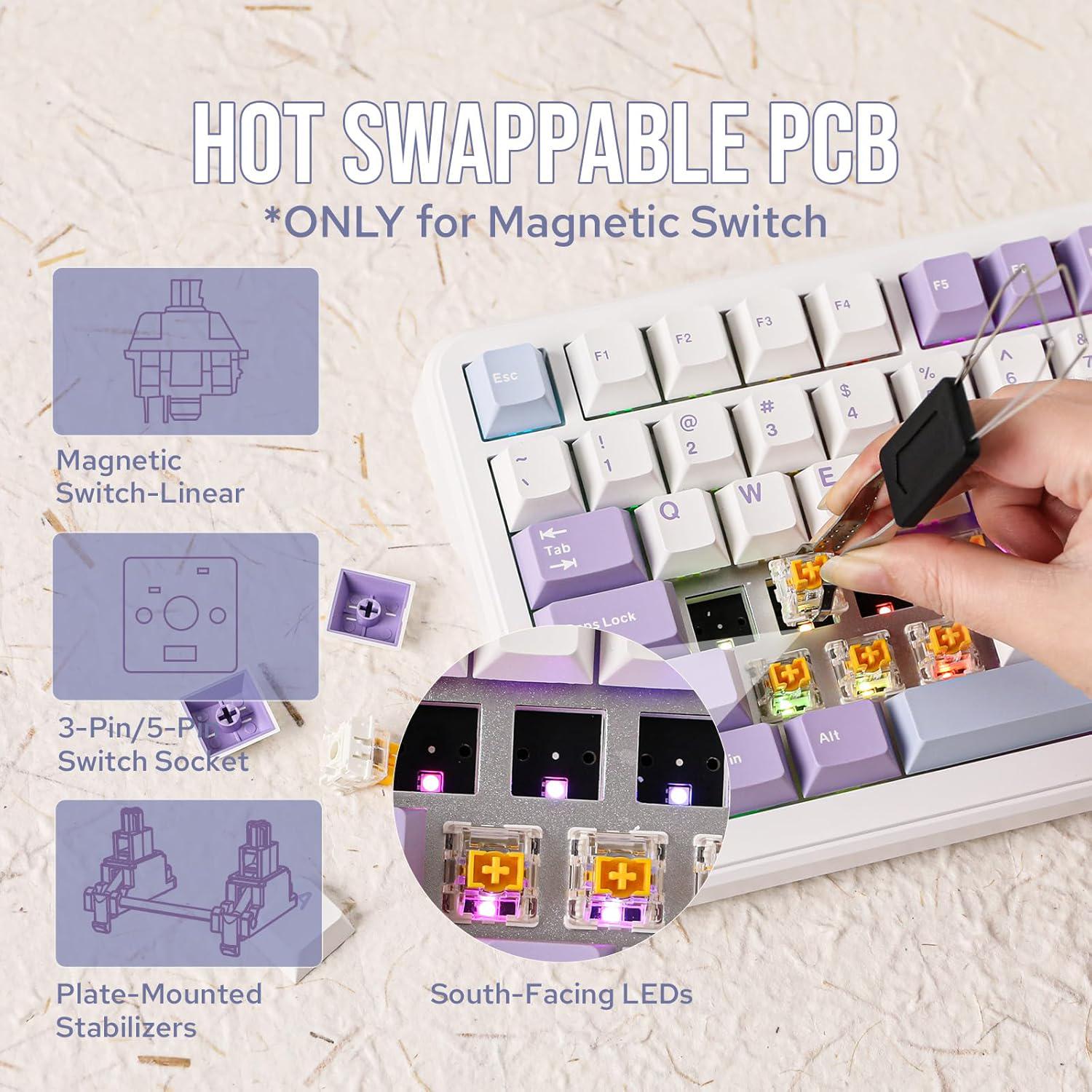 Клавиатура механическая Ajazz AK820 Max HE с магнитными переключателями Белый (25250378) - фото 7