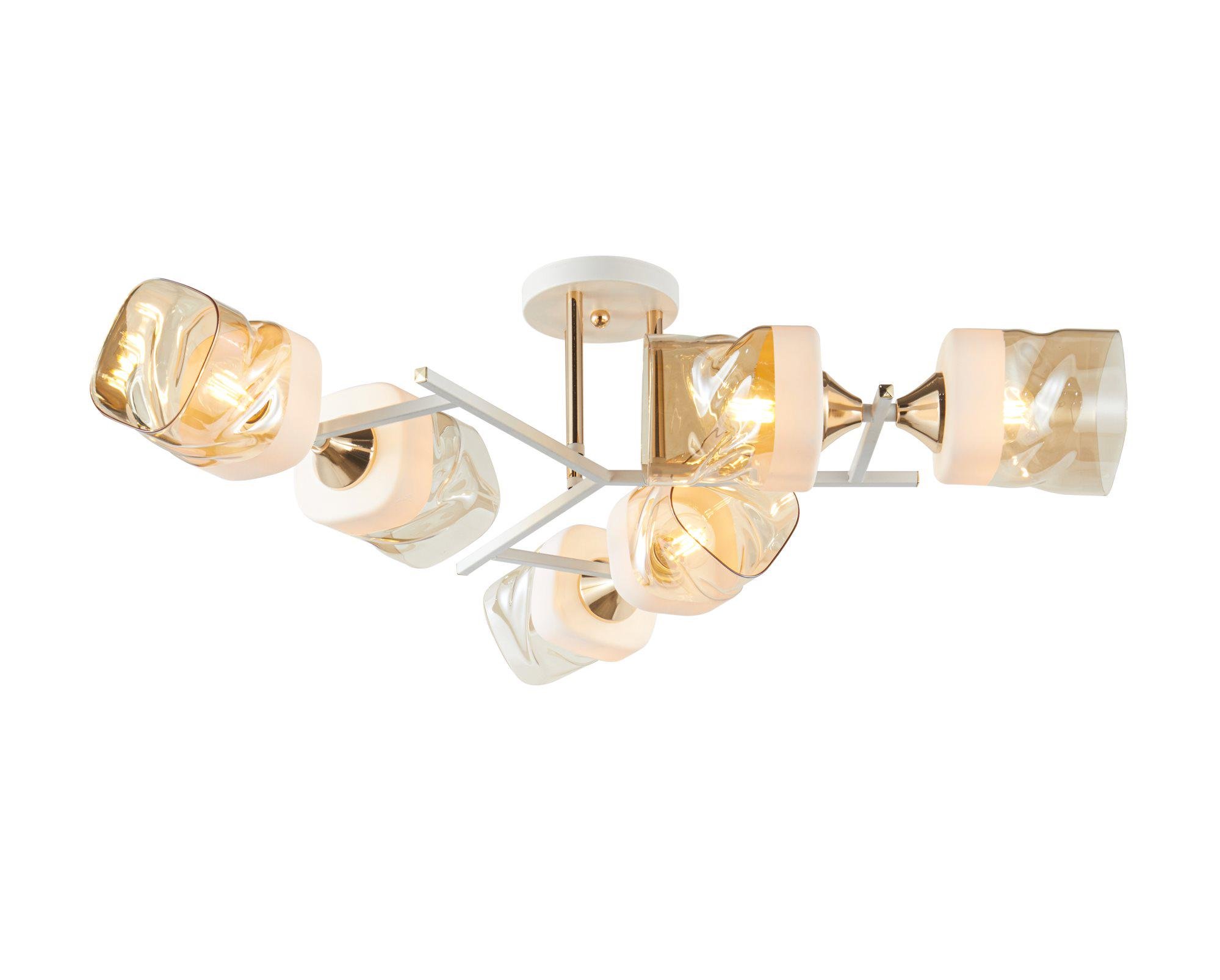 Люстра потолочная на 6 плафонов 6358-6 Белый/Золотой (000049039)