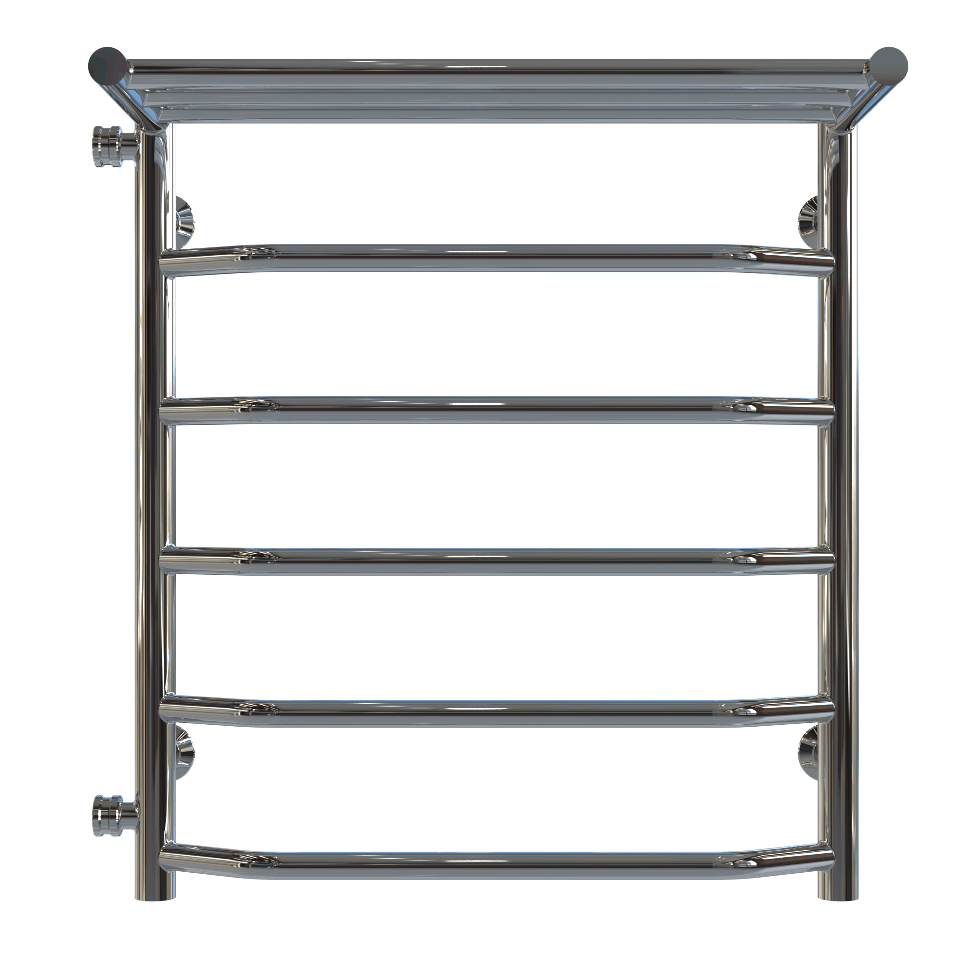 Полотенцесушитель водяной с полкой Deffi Трапеция П6 боковое левое подключение нержавеющая сталь 500х600 мм Хром (C.TP.60.50.6.C.B)