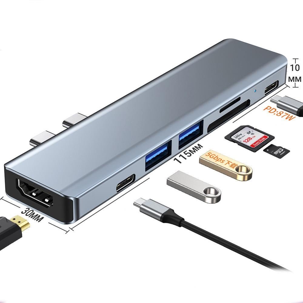 USB Type-C хаб Digital Lion MH-10 порт-реплікатор для Macbook 7в1 - фото 3