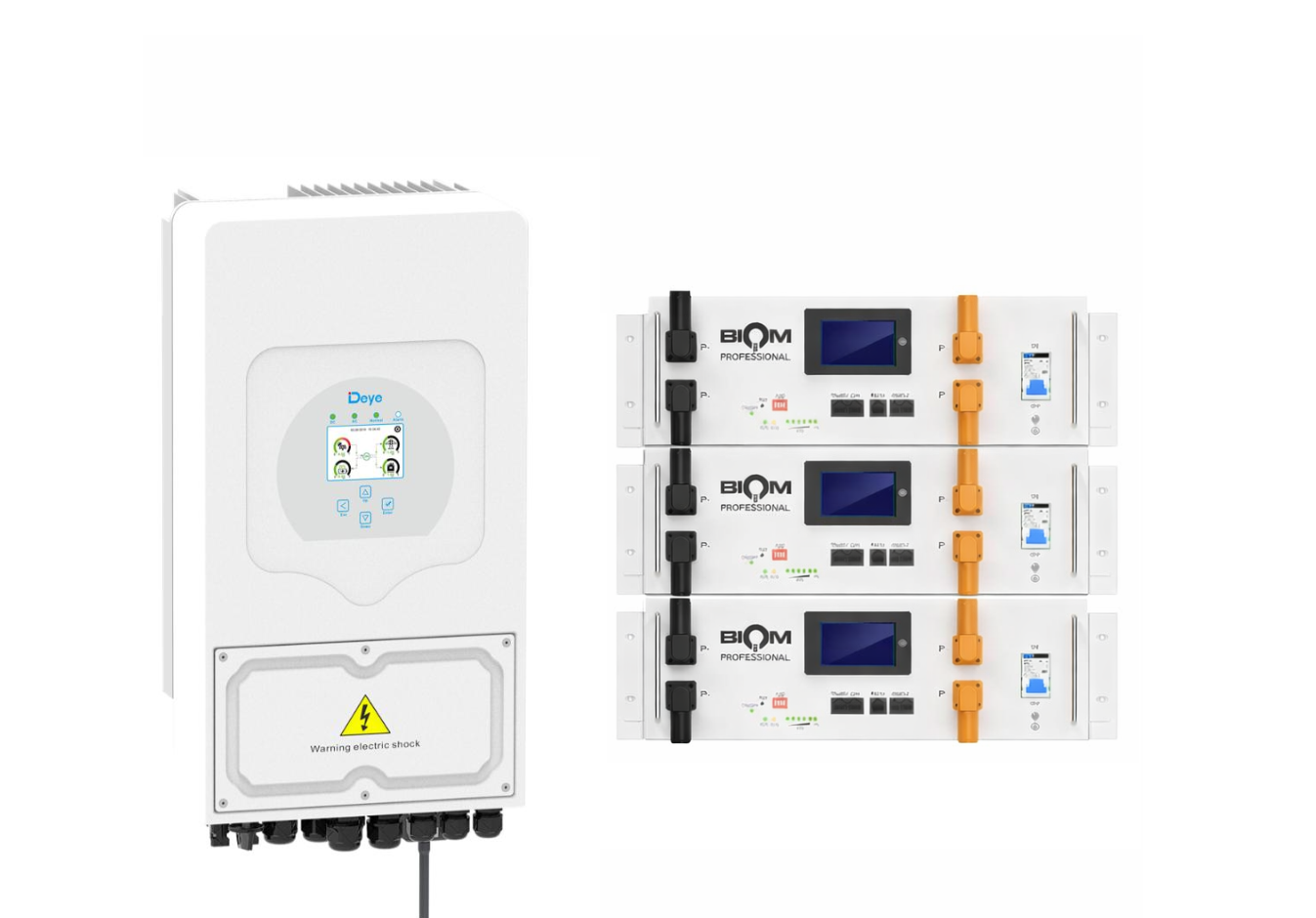 Инвертор Deye SUN-5K-SG05LP1-EU 5 кВт и три батареи Biom Professional BALFP-R512100-UNI 5,12 кВт·ч (33148699)