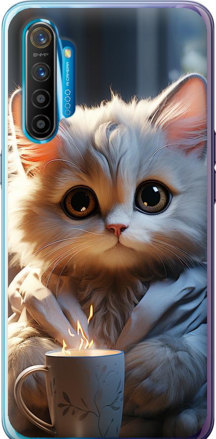 Чехол на Realme XT White cat (5646u-1868-42517) Чехол на Realme XT White cat (5646u-1868-42517)