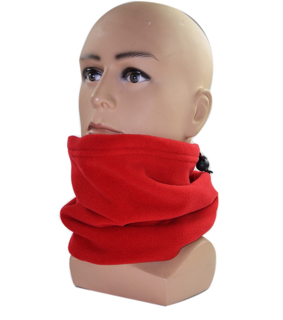 Горловик-шапка флисовый на лицо/шею/горло на завязке One Size Красный (467455126-3)