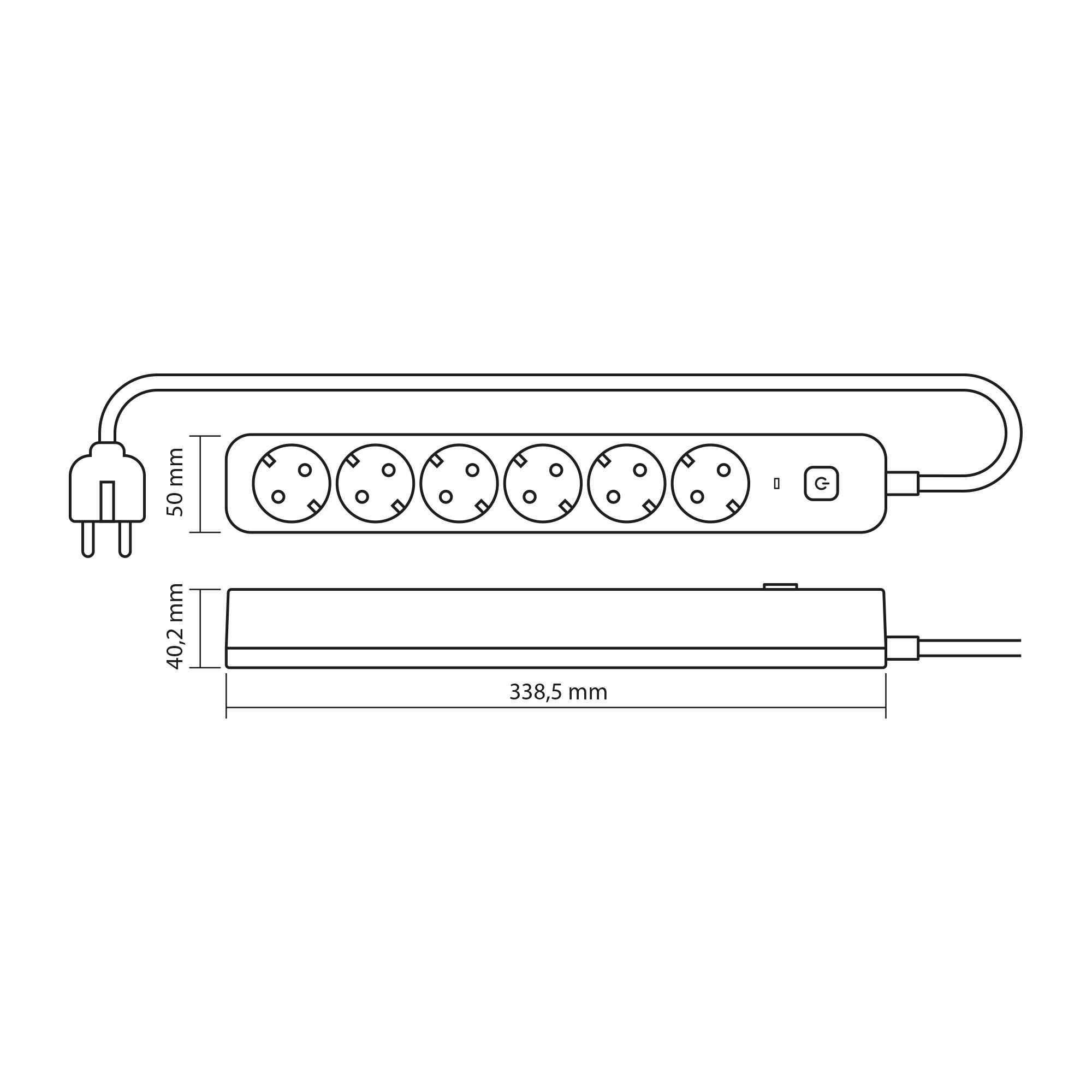 Удлинитель сетевой Videx ONCORD з/з 6п 3 м 3x1,5 мм с кнопкой VF-PD63G-W White (27691) - фото 8