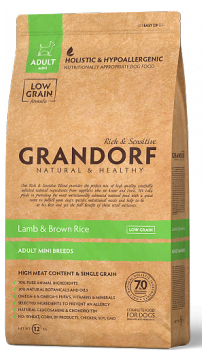 Корм сухий Grandorf Lamb & Rice Mini ягня та рис для дорослих собак дрібних порід 3 кг
