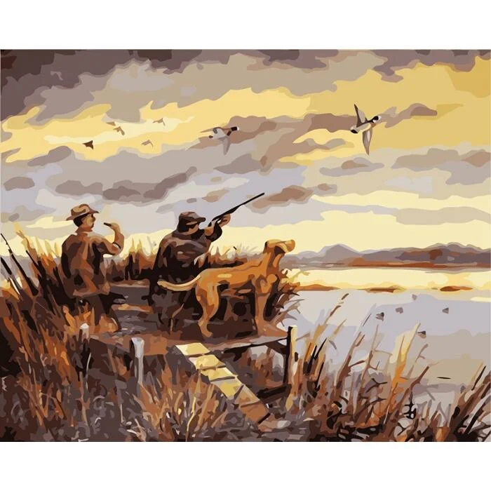 Картина за номерами Ідейка Полювання на качок 40x50 см (skl-КНО2252)