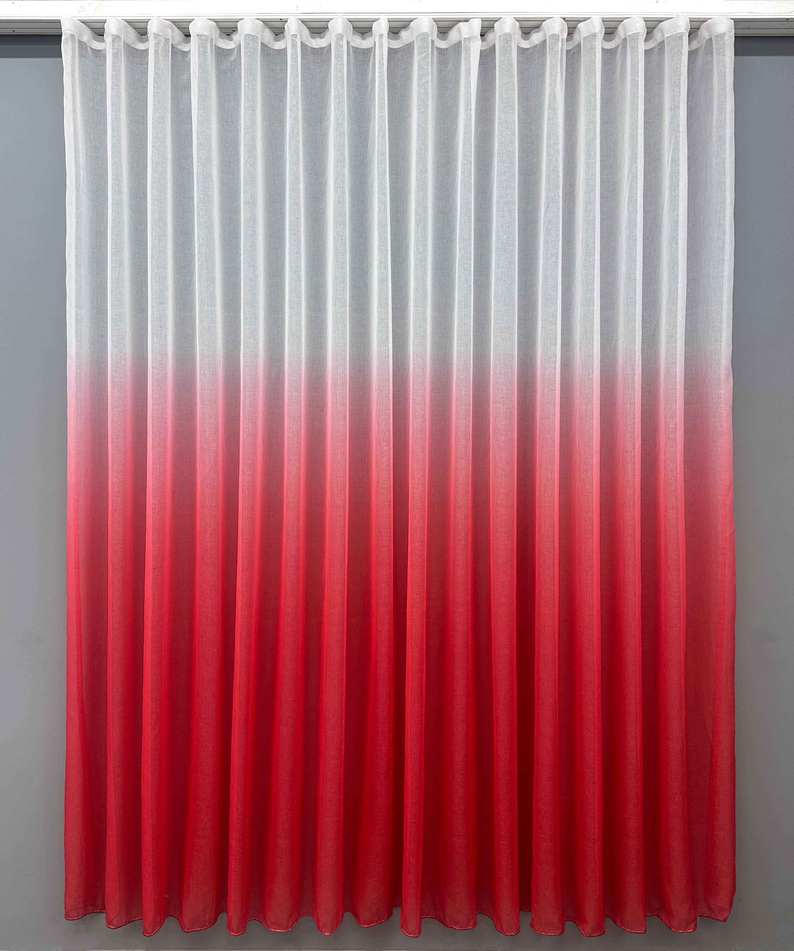 Тюль VR-Textil №829т Омбре Батист 300х250 см Красный/Белый (42-0551)