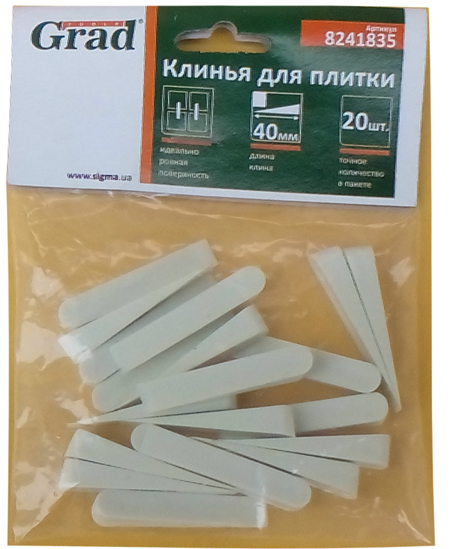 Клинья для плитки ADVANTA 40 мм 20 шт. (47120)