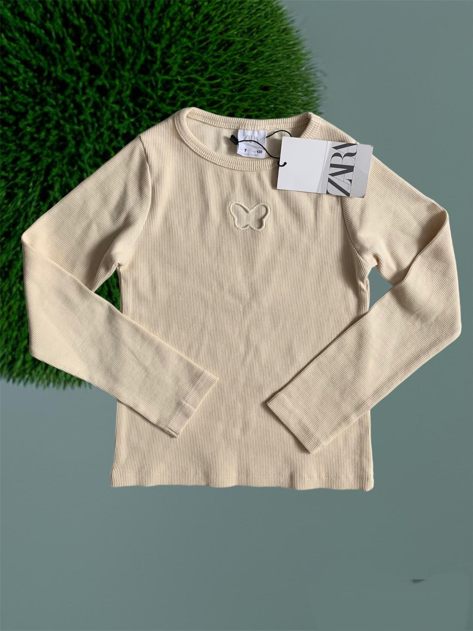 Лонгслив Zara 7 лет 122 см Бежевый (0012407)