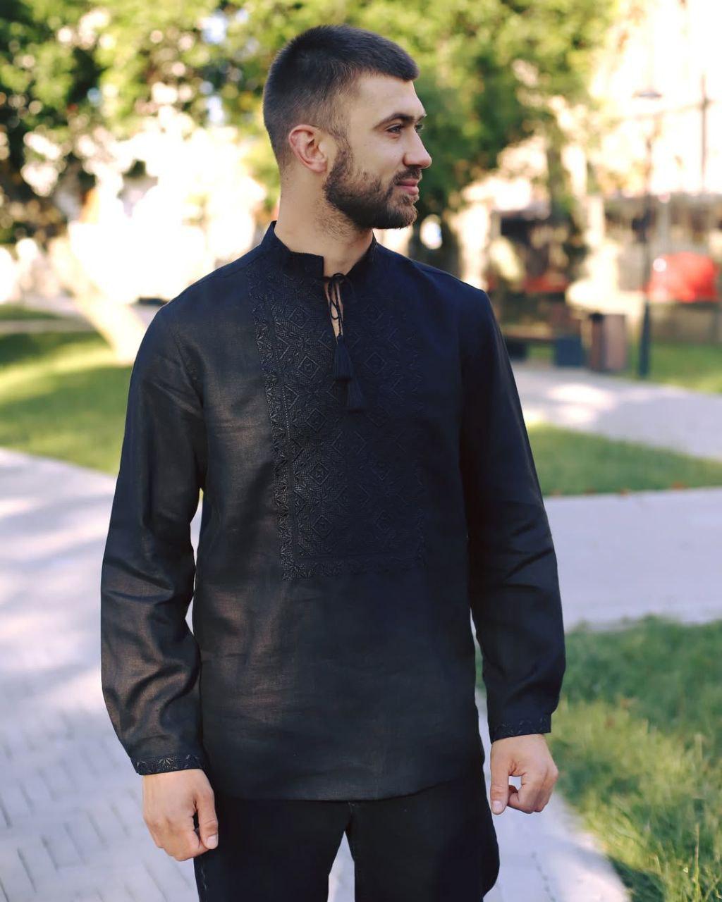 Вышиванка мужская р. 54 Черный (472)