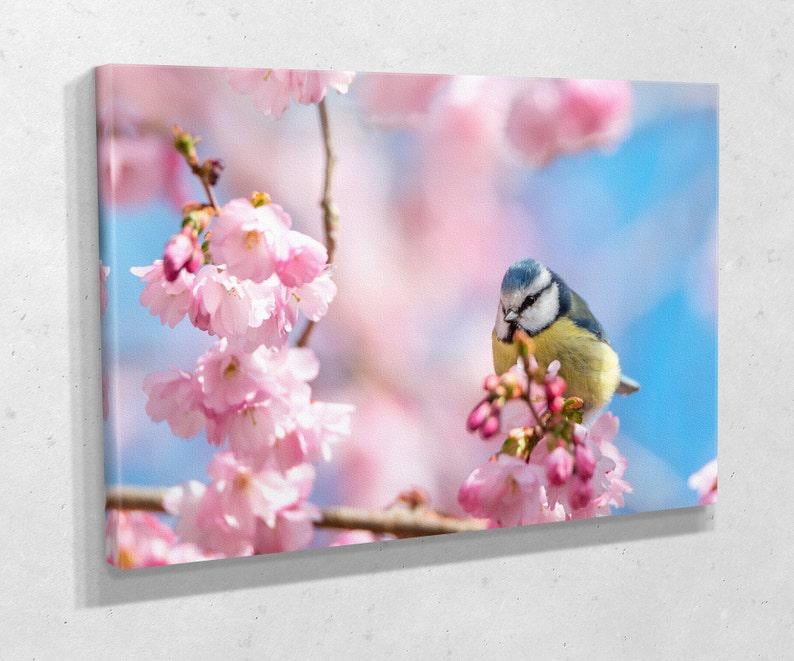 Картина для интерьера Птица на цветущей ветке 51x34 см (422)