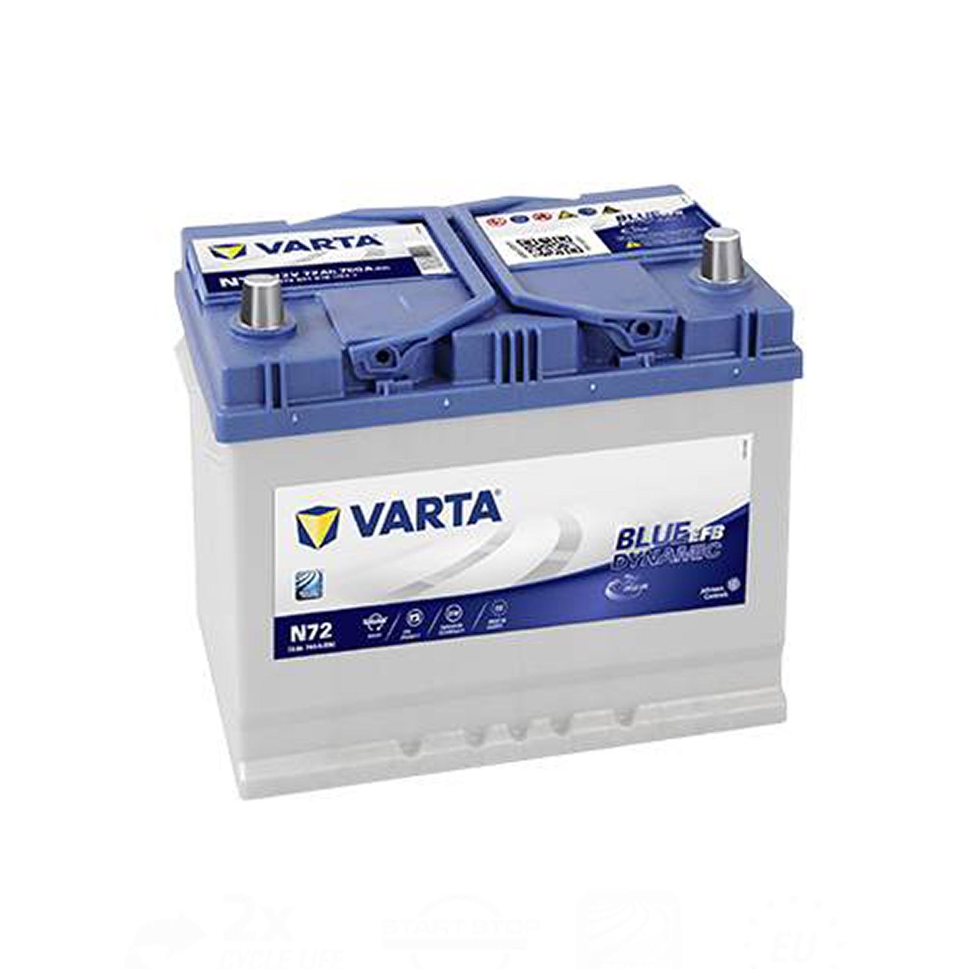 Аккумулятор Varta Dynamic EFB АЗИЯ N72 0 72 Ач Blue