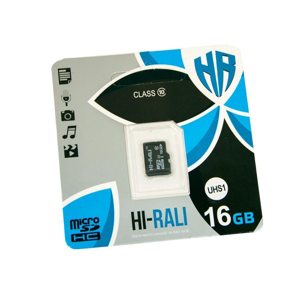 Карта пам'яті для телефону microSDHC HI-RALI 16 GB UHS-1 class 10 (1008392-Black)
