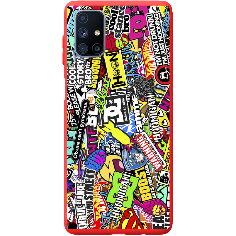 Чехол Boxface Samsung M515 Galaxy M51 Multicolored Inscriptions Красный силикон (40937-up880-41570)