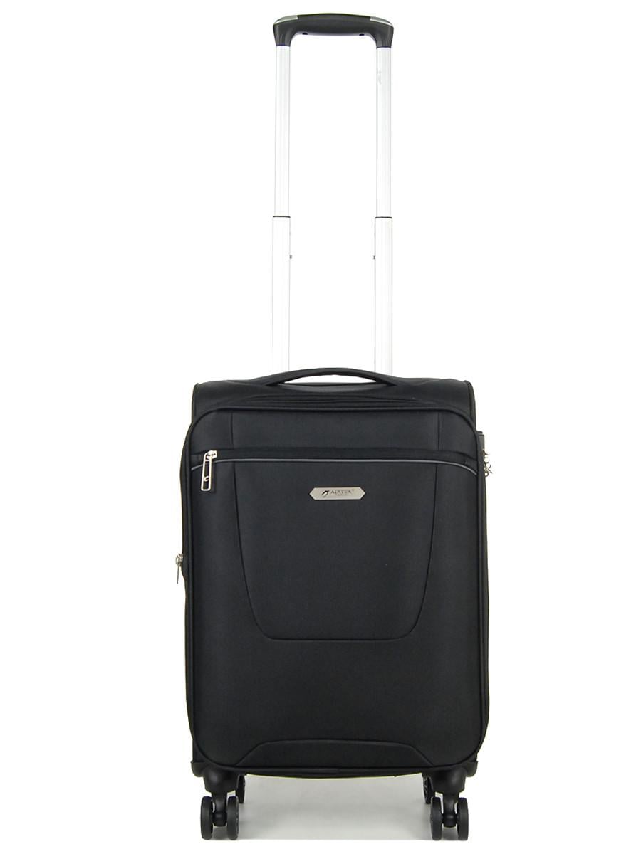 Чемодан ручная кладь AIRTEX ткань S 55х36х20 + 5 см 33 л 2,5 кг Черный (825)