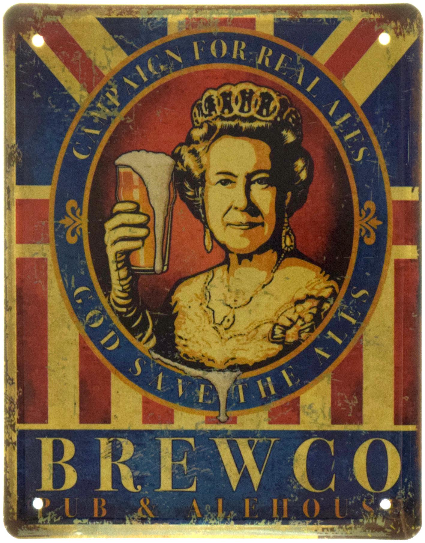 Табличка металева Brewco З Єлизаветою II 18x22 см