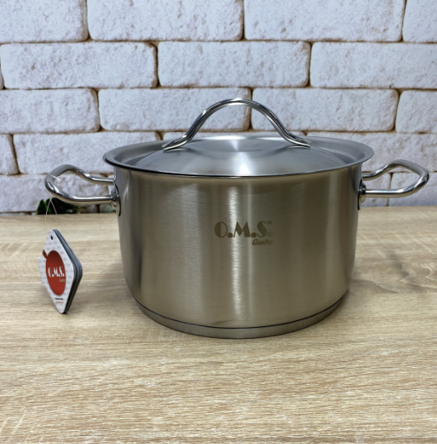 Каструля-сотейник OMS 2070-L з нержавіючої сталі з кришкою для газу та індукції 1,7 л