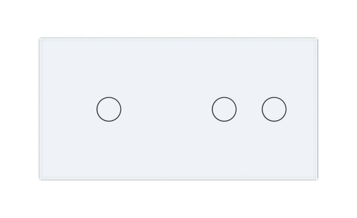Сенсорний вимикач Livolo радіокерований прохідний 3 сенсора скляний Білий (VL-C701SR/C702SR-11) - фото 2