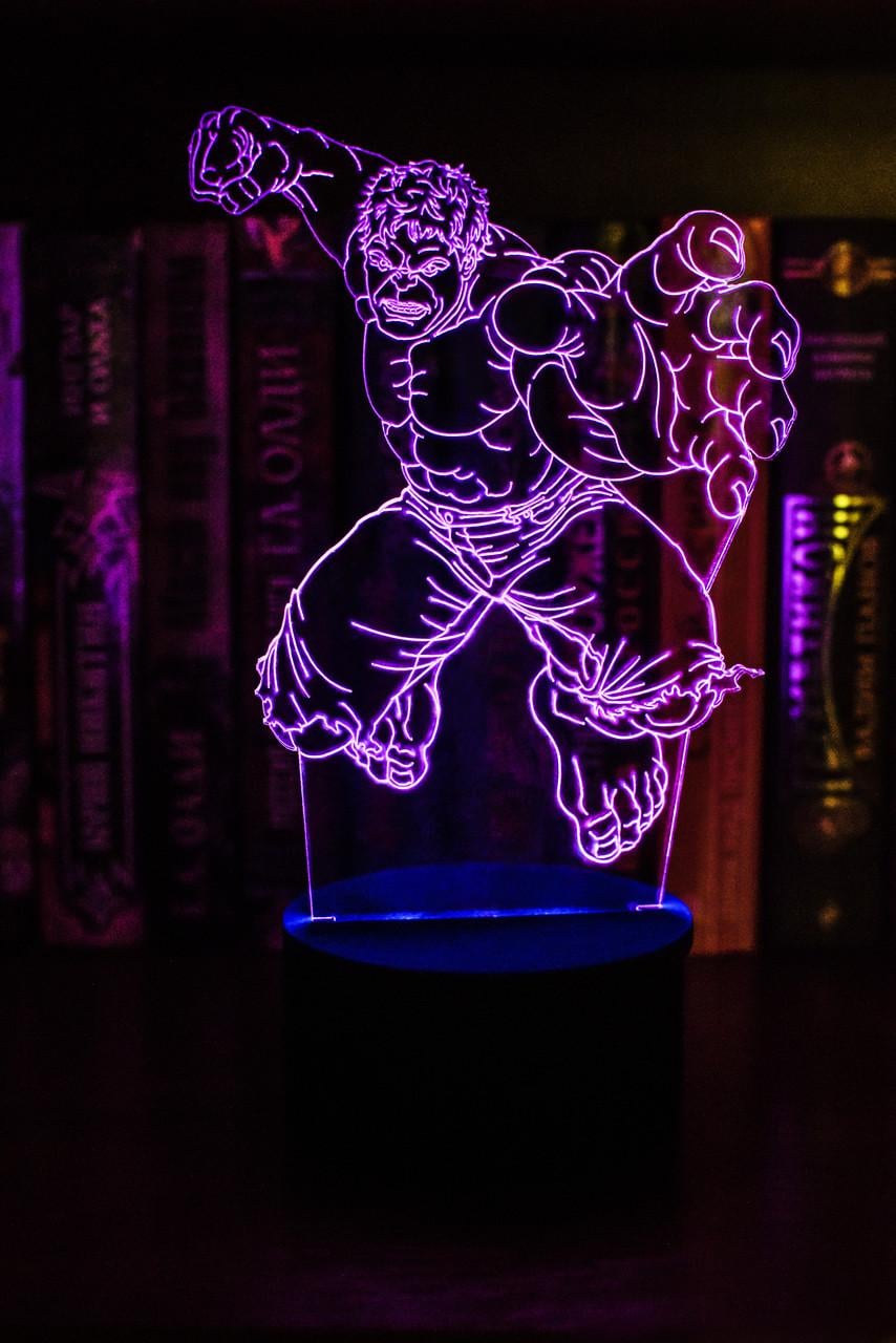 3D-ночник Халк несколько подсветок/на батарейках/220V (1063929756)