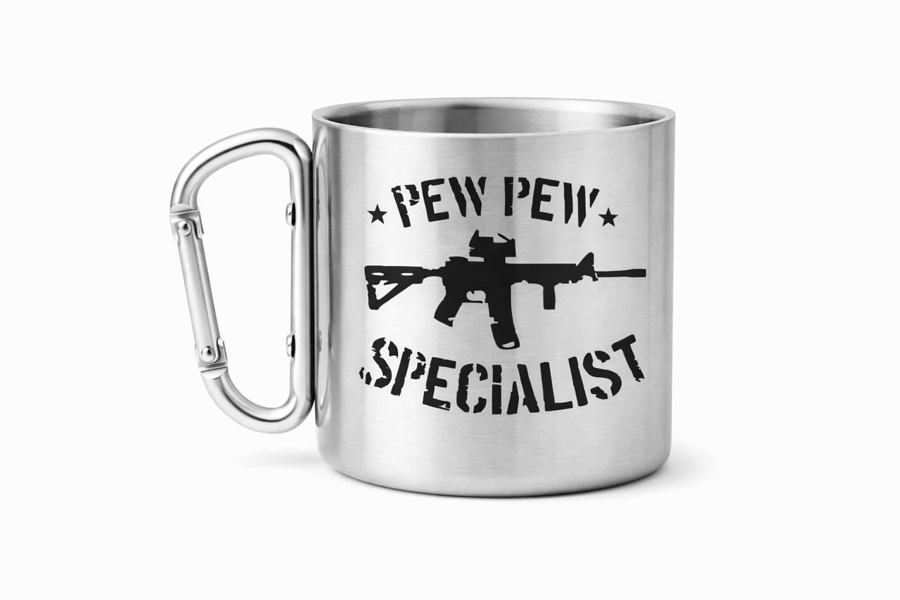 Кружка металева з карабіном PEW PEW SPECIALIST 280 мл