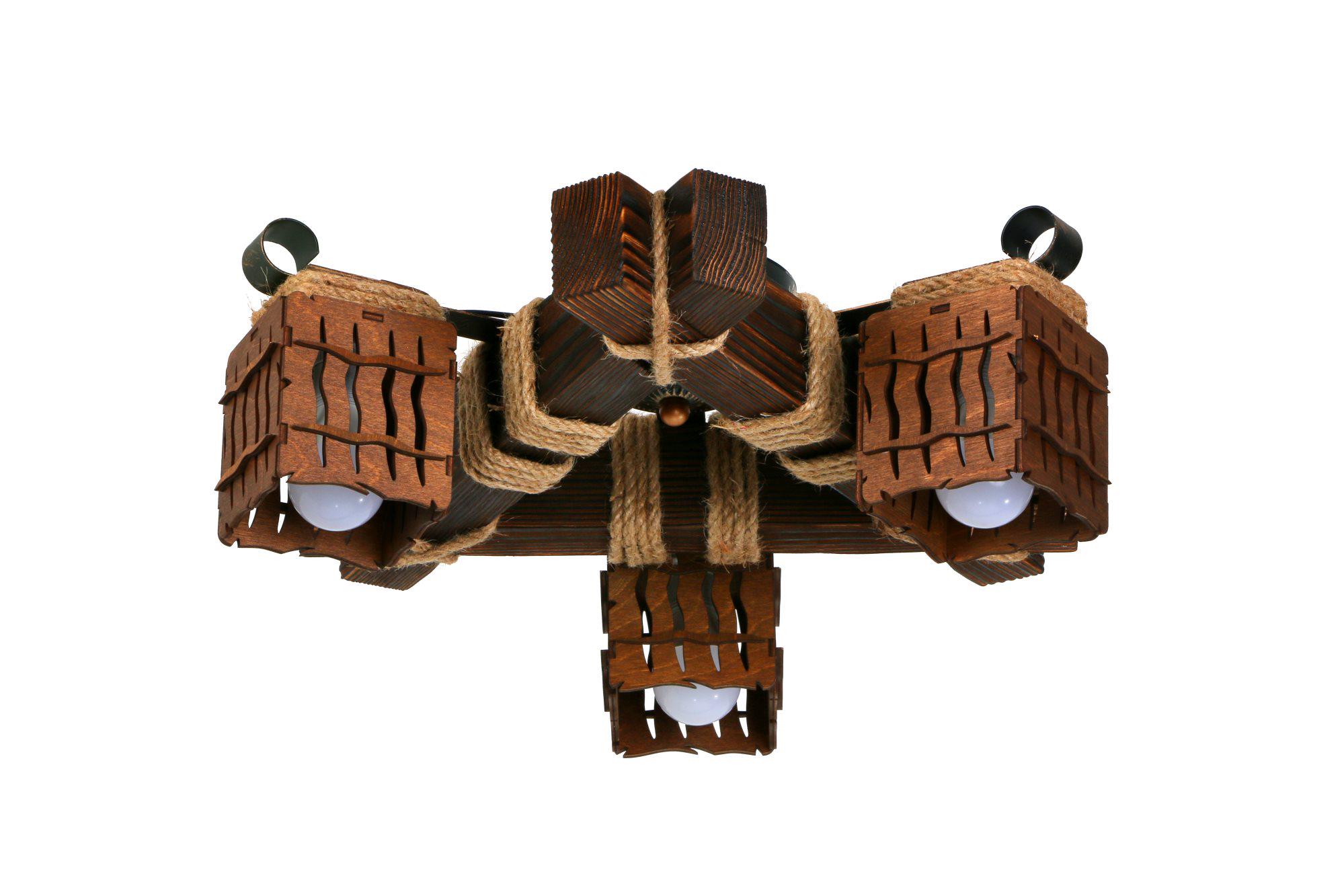 Люстра деревянная Sirius S7094/3 темное обжиг на 3 плафона (000017669)