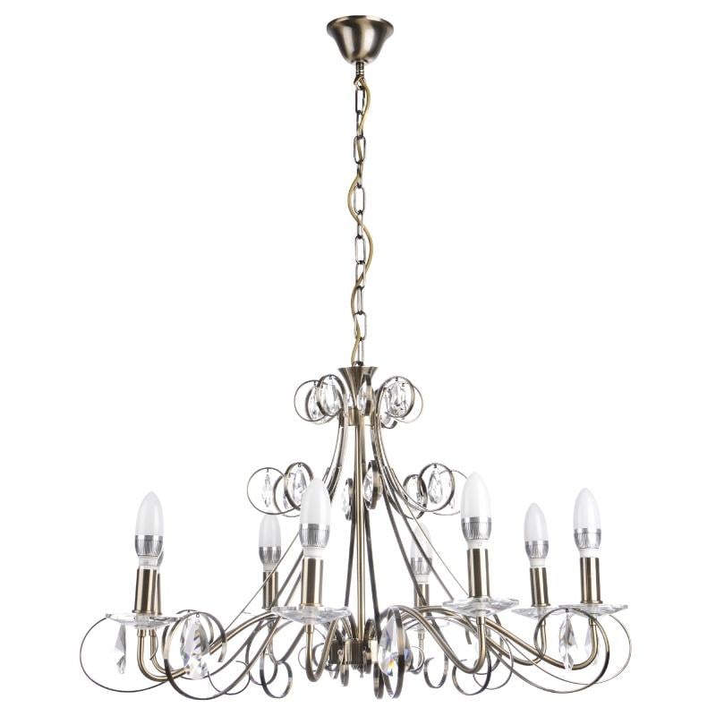 Люстра свеча подвесная хрустальная классическая Brille BCL-413S/8