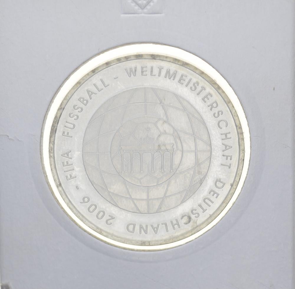 Коллекционная монета Германия 10 евро 2006 Чемпионат мира по футболу в Германии в 2006 Серебро UNC (М10898)