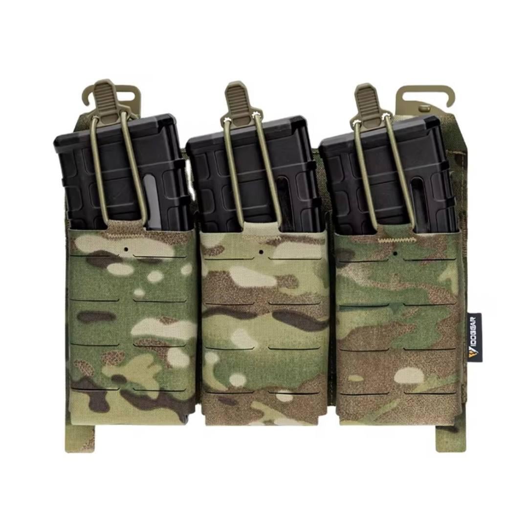 Подсумок тройной тактический с открытым верхом Idogear для магазинов 5,56 мм M4 M14 M16 AR-15 Мультикам