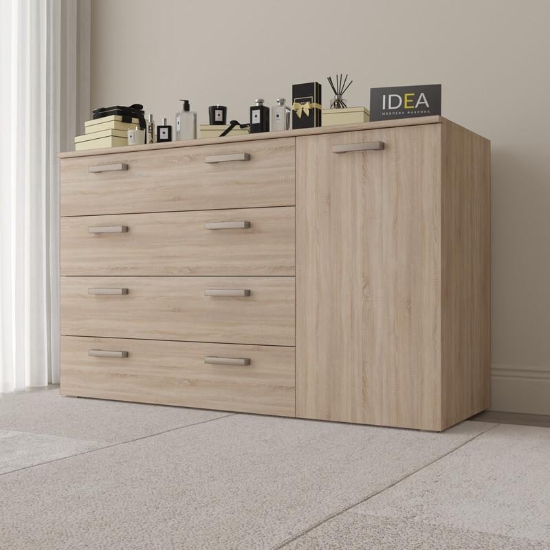 Комод Idea ТКБ-365.8 на 4 шухляди з дверима Дуб сонома (26718272) - фото 1 Комод Idea ТКБ-365.8 на 4 шухляди з дверима Дуб сонома (26718272) - фото 1