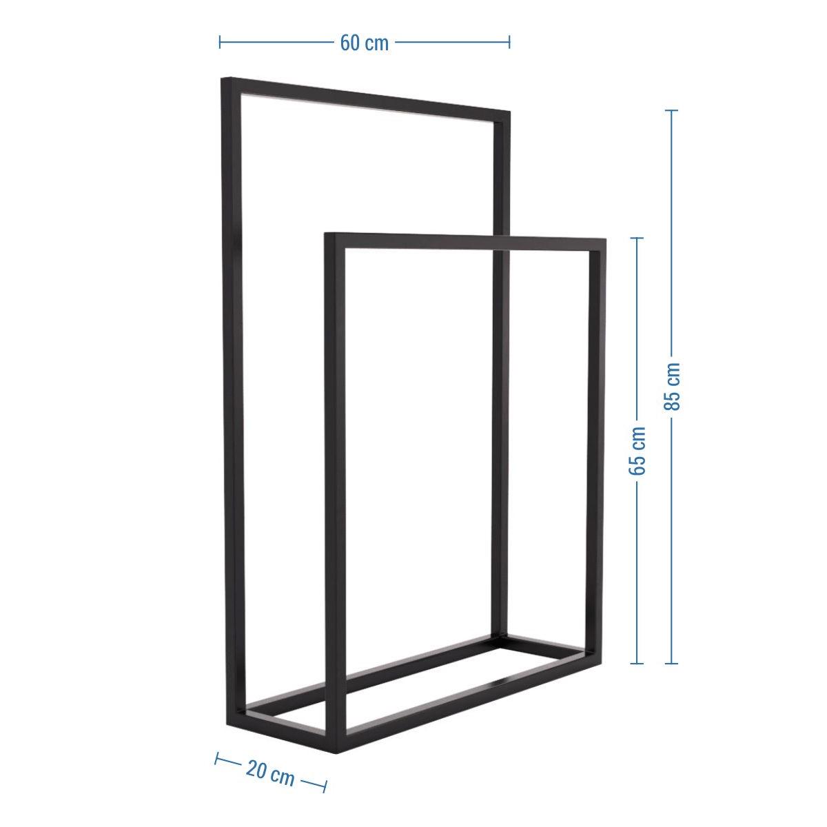 Стойка для полотенец Orizon LOFT двойная напольная 85х60х20 см Черный матированный - фото 2 Стойка для полотенец Orizon LOFT двойная напольная 85х60х20 см Черный матированный - фото 2
