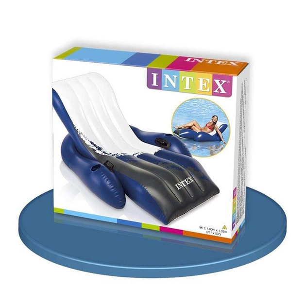 Шезлонг надувной для плавания Intex 58868 180х135 см (414500) - фото 3 Шезлонг надувной для плавания Intex 58868 180х135 см (414500) - фото 3