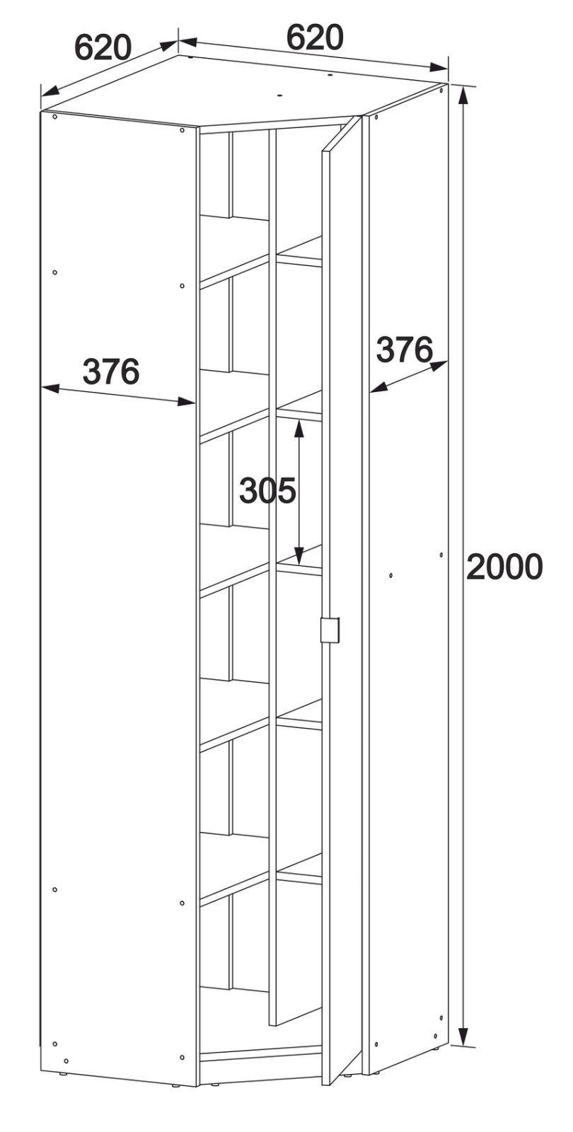 Шафа з полицями Мастер Форм Тетріс компактна кутова 620х376х2000 Білий (33049) - фото 3 Шафа з полицями Мастер Форм Тетріс компактна кутова 620х376х2000 Білий (33049) - фото 3