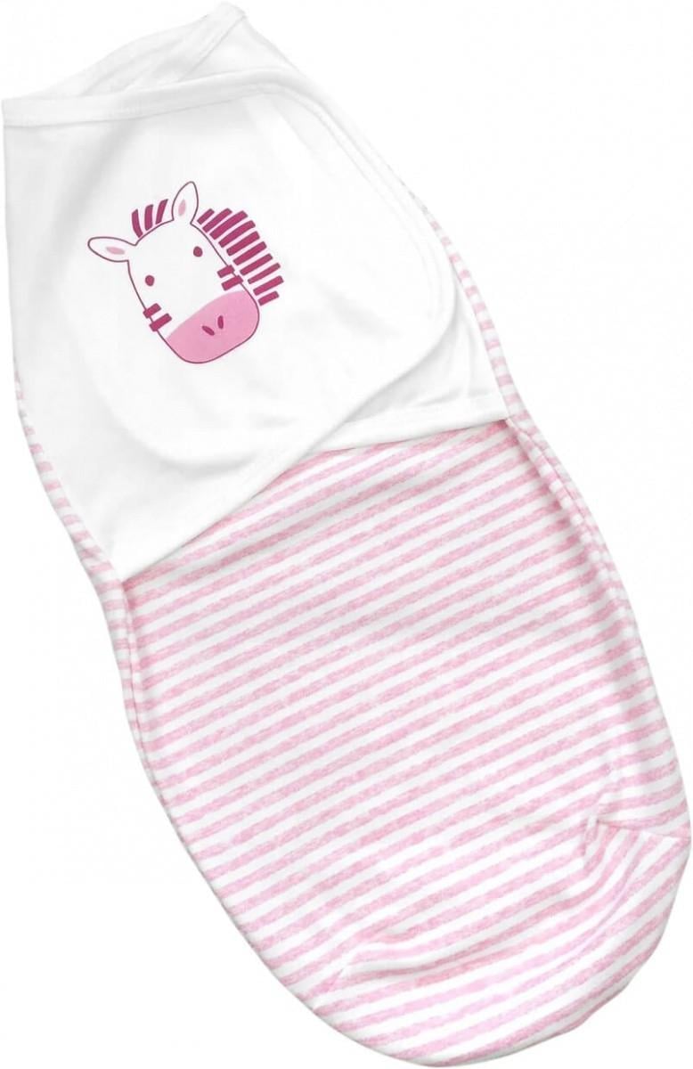 Пеленка-кокон на липучке Dexter's Зебра 56-62 см Розовый