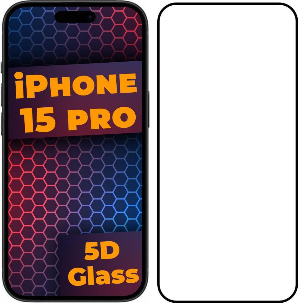 5D стекло iPhone 15 Pro (Защитное Full Glue) Black (38375)