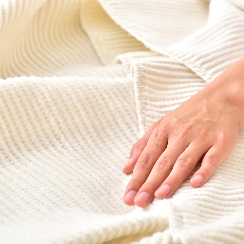 Плед покрывало IDEIA Adina хлопок 200x220 см 400 гр/м2 Молочный (23390) - фото 5