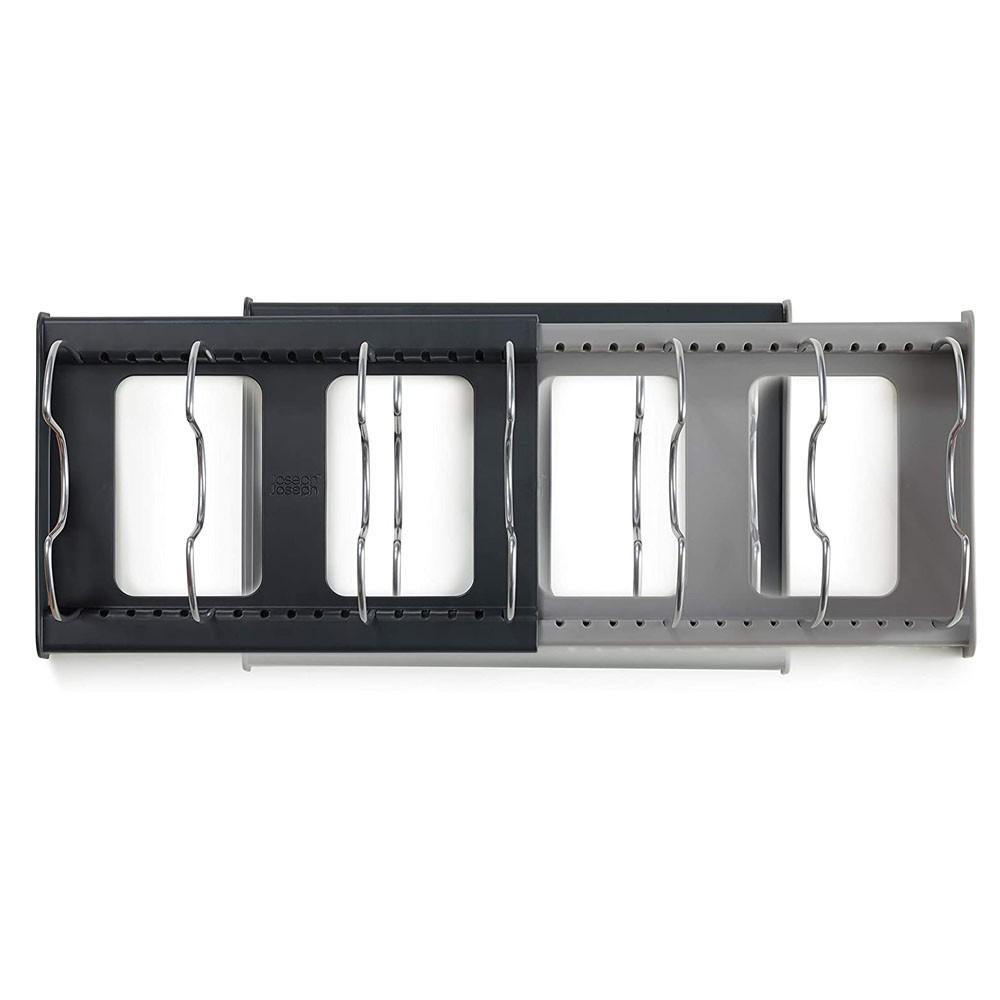 Органайзер розсувний ES-8765 для кришок і посуду з піддоном Grey (784780618) - фото 4 Органайзер розсувний ES-8765 для кришок і посуду з піддоном Grey (784780618) - фото 4